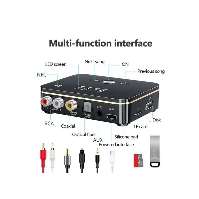 Generic Transmetteur Récepteur Bluetooth Sans Fil, NFC, Bluetooth 5.0,  Stéréo, Jack 3.5mm - Prix pas cher