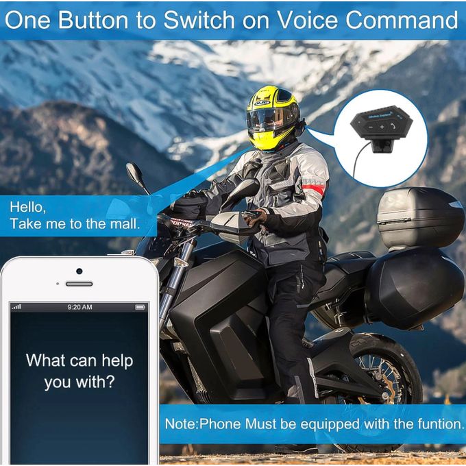 Casque Bluetooth Pour Moto, Casque, Kit D'Appel Mains Libres Sans