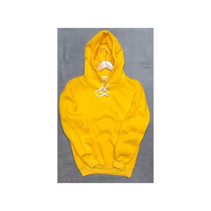 Pull Femme A Capuche Couleur Unie en Tricot Relaxed Fit Automne - Jaune - INSFITY Jaune - Prêt-à-Porter