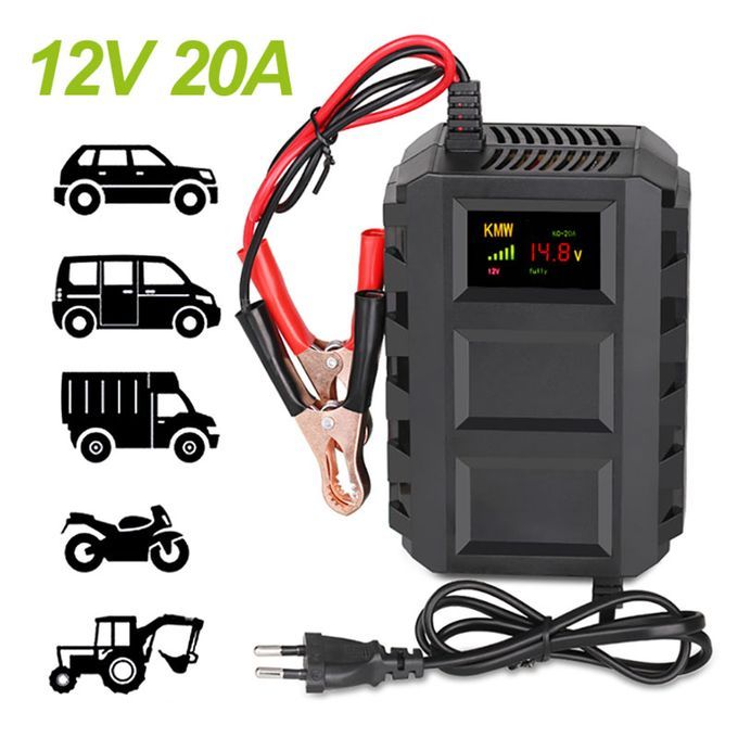 Generic Chargeur de batterie de voiture Moto automatique 110V à 220V à 12V  6A LCD Smart à prix pas cher