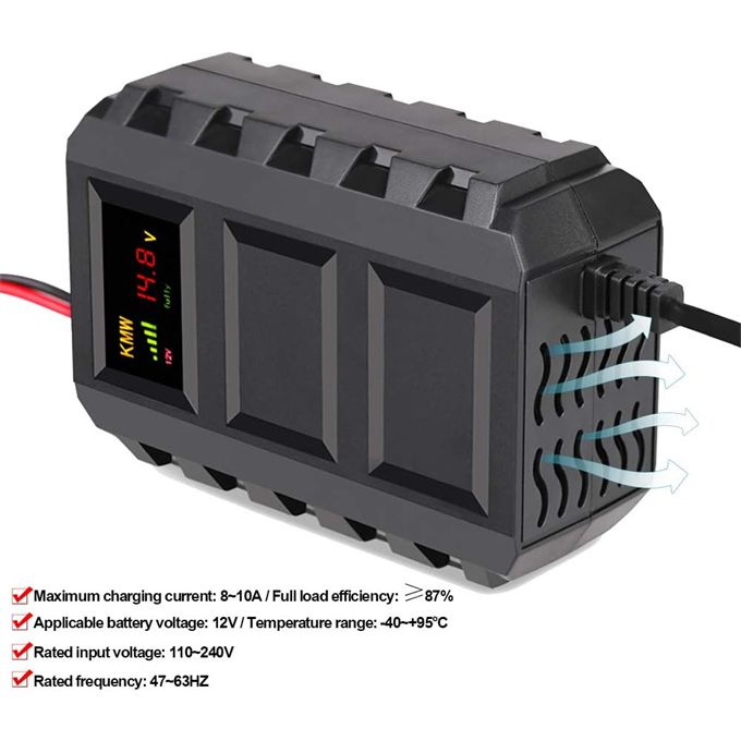 Chargeur de batterie de moto 12V 2A US/EU, affichage LED 220V