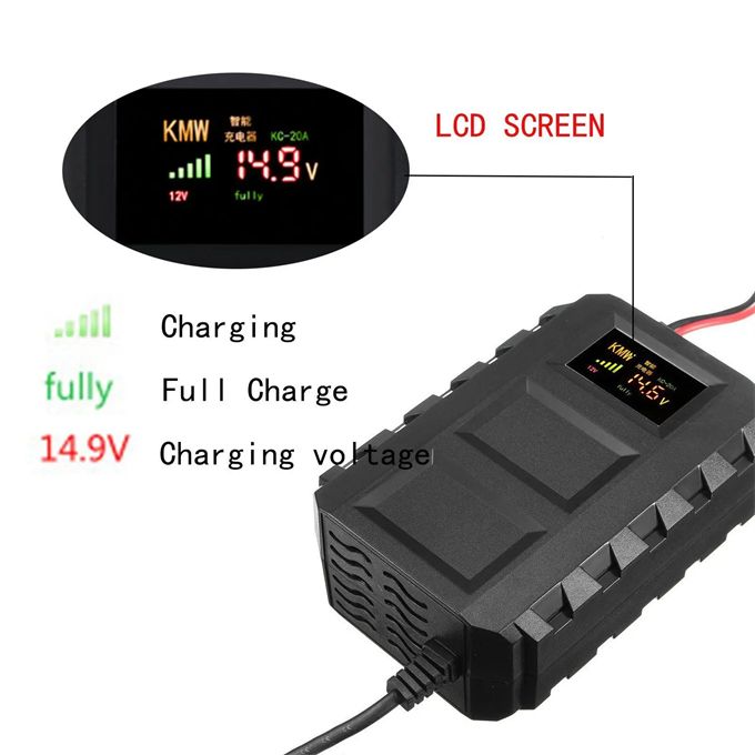 Generic Chargeur De Batterie Intelligent 20A/12V/écran LED Pour