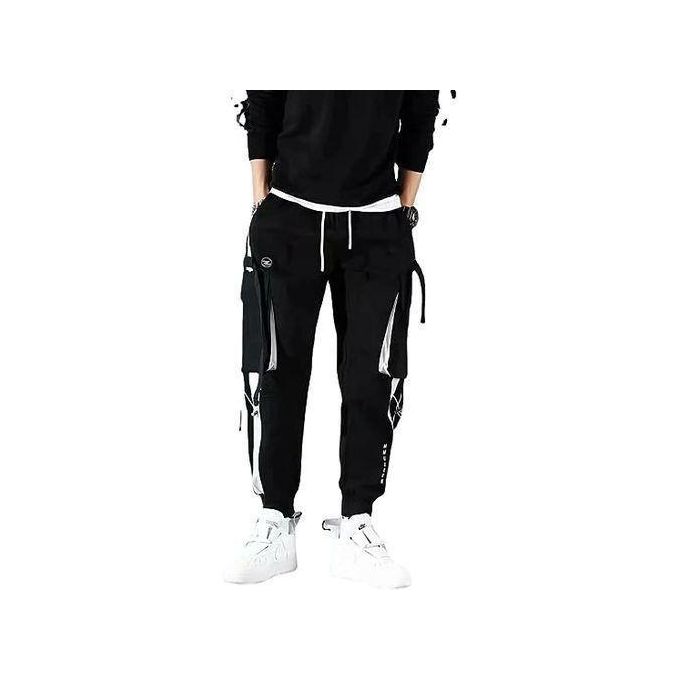 Pantalon Cargo Homme Jogging Large - Taille Élastique, Style Streetwear 2025 - Lin Et Coton