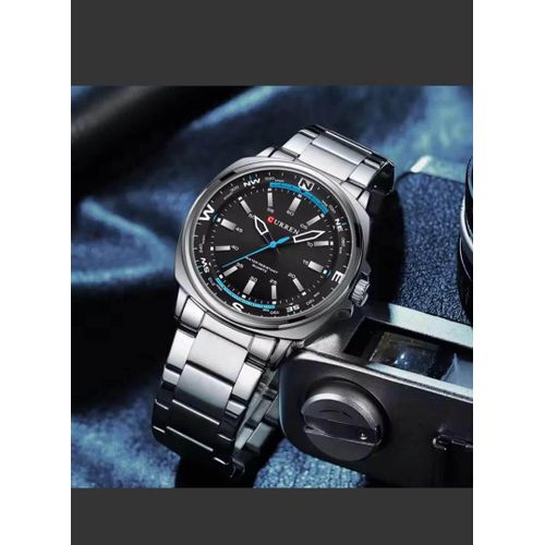 Montre Homme De Luxe à Quartz, Analogique, Inoxydable - Fond Noir