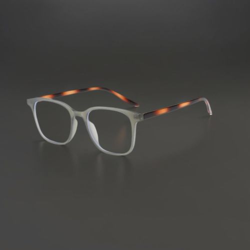 Lunettes Carrées Givrées Vintage pour Hommes - Verres Gris-Vert Unisex Léger