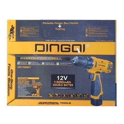 DINGQI Boîte D'Outils Perceuse À Percussion 12V - Jaune/Noir