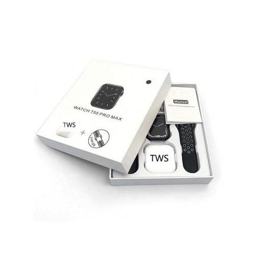 Smartwatch Montre Connectée T55 Pro Max, 2 En 1 + écouteurs