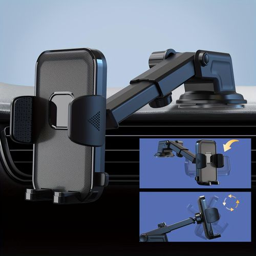 Support de téléphone pour voiture, support à ventouse ultra-résistant amélioré pour voiture, support de tableau de bord, mains libres, lavable, compatible avec tous les téléphones portables