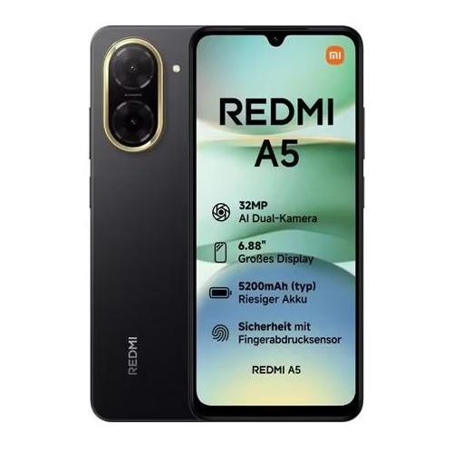Redmi A5 - 6.88" - 4G - 8Mpx - 4/128Go - Noir - Garantie 12 Mois