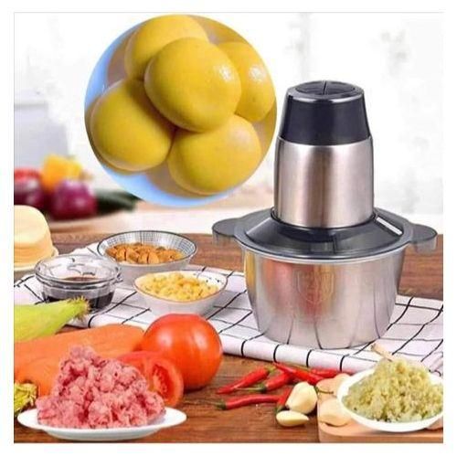 Foutou Mix Hachoir à Viande électrique Domestique En Acier Inoxydable 2L, Machine De Cuisson De Cuisine-Argent