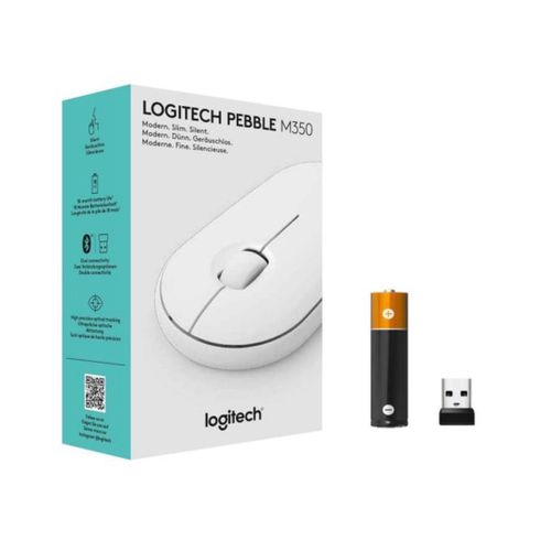 Souris Sans Fil PEBBLE M350 Clic Silencieux - Blanc