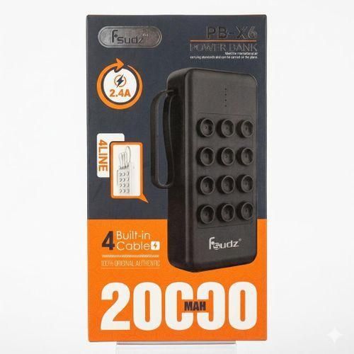 Batterie Externe 20 000 mAh Fsudz - Power Bank Universel Avec Écran/Indicateur - Sortie 2.4A - 4 Câbles Pour iPhone & Android