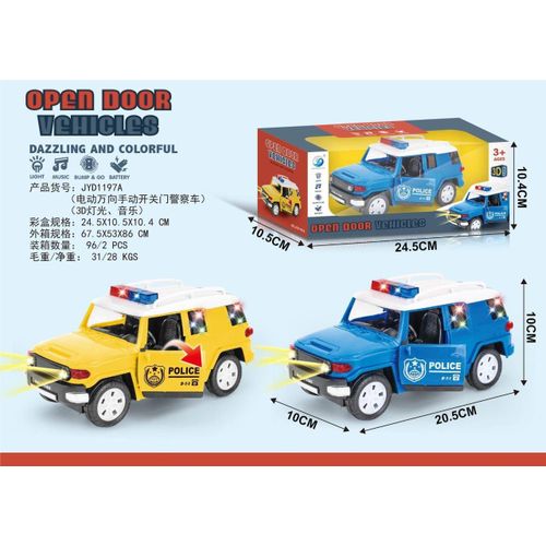 Voiture de Police Électrique à Portes Ouvrantes – Lumières et Musique 3D