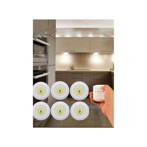 Pack de 3 lumières LED, télécommande sans fil, activation par bouton-poussoir, lumière LED à intensité variable, installation sans fil alimentée par batterie