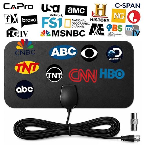 Antenne TV numérique ultra-fine avec câble coaxial de 3 m