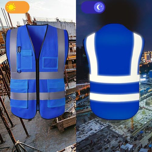 Gilet Réfléchissant Standard Multi Poche Couleur Bleu