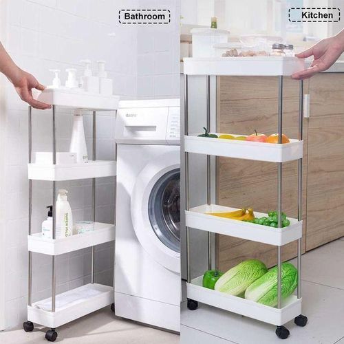 Etagère De Rangement Mobile à 4 Couches à Usage Multiple Pour Cuisine Et Salle De Bain BH