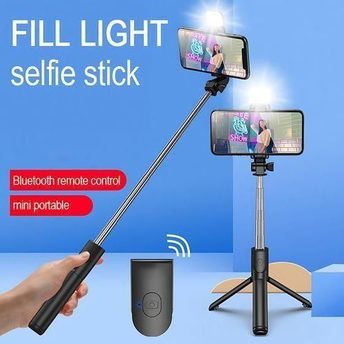 éclairage d'appoint et déclencheur à distance Perche à selfie Bluetooth avec trépied