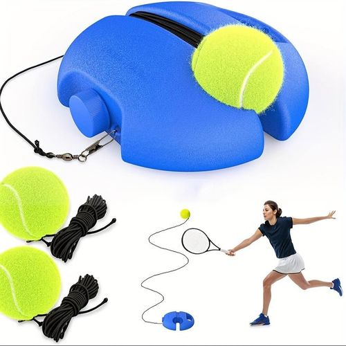 1 kit d'entraînement au tennis (inclut 2 balles de tennis avec cordons élastiques) – Adapté aux débutants – Améliorez vos compétences au tennis à tout moment et en tout lieu.