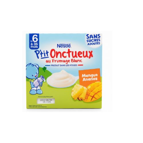 P'tit Onctueux Mangue - Ananas Repas bébé Dès 6 Mois Sans Sucre Ajoutés 4X90G