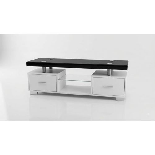 Table Television Salon, Meuble TV Moderne, Meuble TV for Chambre à Coucher, Centre de Divertissement avec Armoire de Rangement, Console TV en Bois