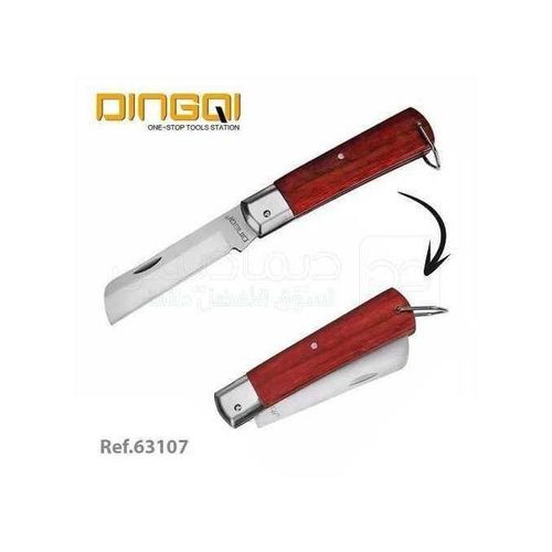 DINGQI Couteau de poche lame acier inoxydable poignée en bois NB