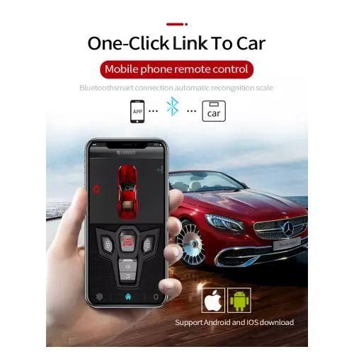 Spy Bluetooth APP Système D'alarme De Voiture Bidirectionnel Démarrage Du Moteur 2 Clé LCD 5000M PKE Sécurité Passive Entrée Sans Clé Essence Télécommande Et Démarrage Du Téléphone Déverrouillage Du Coffre Automobile