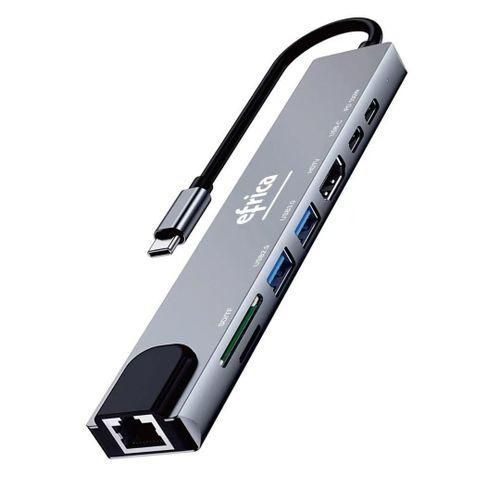 Efrica Adaptateur USB C 8 en 1, HUB Type C Ethernet HDMI