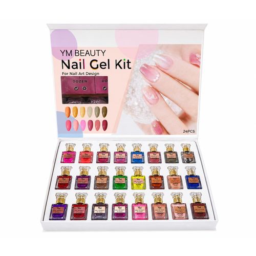 Beauty Kit Vernis 24 Couleurs – Coffret Nail Art Professionnel – Manucure Longue Tenue – 24 PCS
