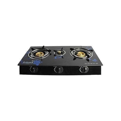 ILGSG-301A Cuisinière 3 Feux Vitré -Noir