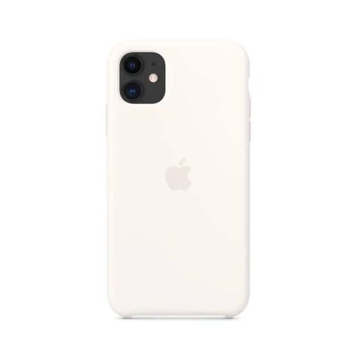 coque sillicone iphone 11 - blanc