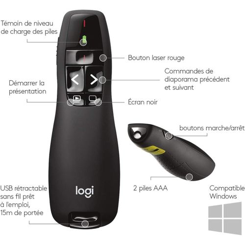 Partagez ce produit Pointeur Logitech R800 Professional Presenteur pour projecteur - NOIR