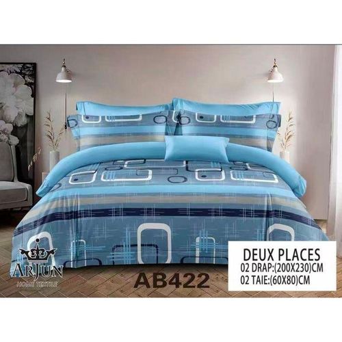 QUALITE ARJUN Lot De 2 Draps + 2 Taies – Design Élégant et Confort Assuré Pour 2 Places