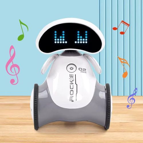 Robot Programmable Interactif RC pour Enfants, Mini Robot Électrique Télécommandé avec Musique, Danse, Lumière et Compagnon Intelligent