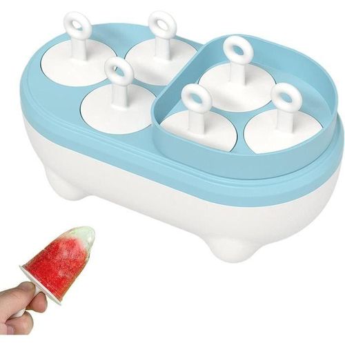 Moule à Glace Maison Réutilisable – 6 Compartiments avec Support et Bâtonnets