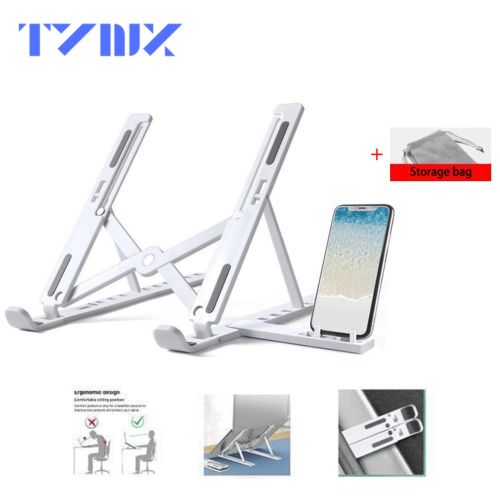 Support dordinateur portable support de tlphone LS-01 blanc pliable rglable en hauteur portable dissipant la chaleur et robuste