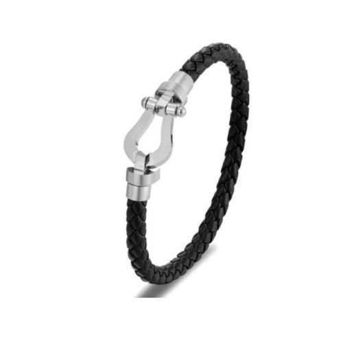 Bracelet Fred En Cuir Argenté