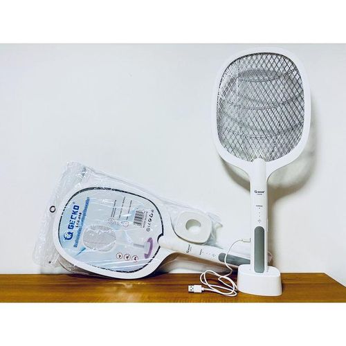 Raquette Lumineuse électrique - Anti Moustique - Rechargeable/ blanc