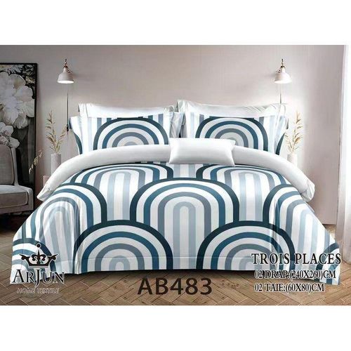 QUALITE ARJUN Lot De 2 Draps + 2 Taies – Design Élégant et Confort Assuré Pour 3 Places