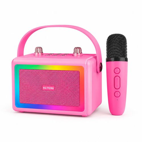 Enceinte Bluetooth Karaoké – Avec Micro Sans Fil et Lumières LED