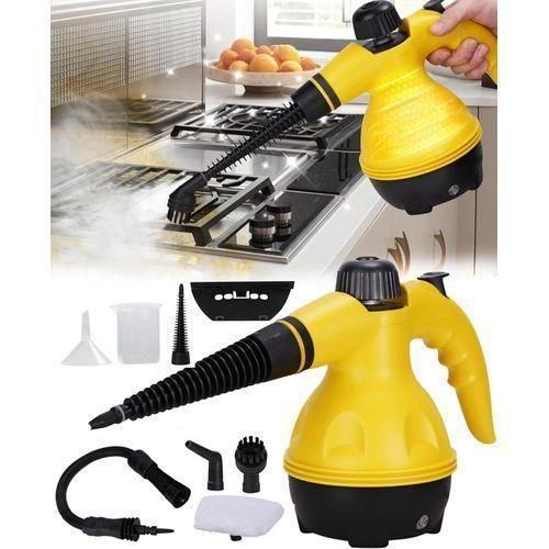 Nettoyeur à vapeur portatif 1500W, haute pression, pour maison, cuisine, salle de bain, canapé, tapis, sol, chauffage rapide, sans produits chimiques, multi-usages avec 10 accessoires, outil de rembourrage sûr pour les animaux