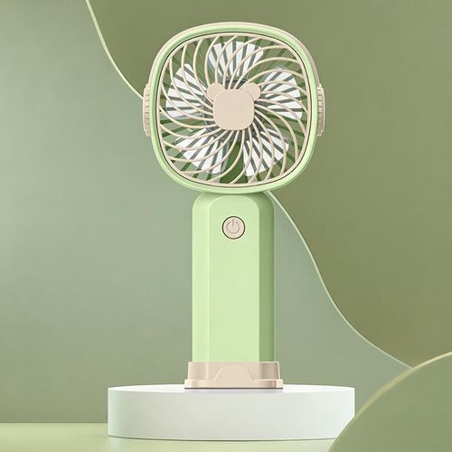 Mini Ventilateur Portable Rechargeable USB 3 Vitesses, Ventilateur de Bureau et de Main avec Support Téléphone, Ventilateur Silencieux pour Maison Bureau Voyage Camping
