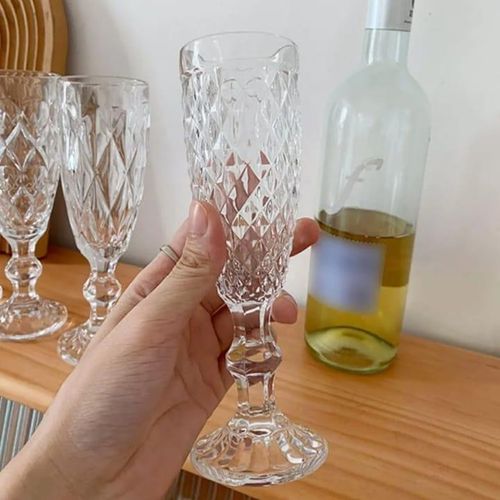 Verre à pied décoratif en verre teinté – lot de 6 - Design élégant
