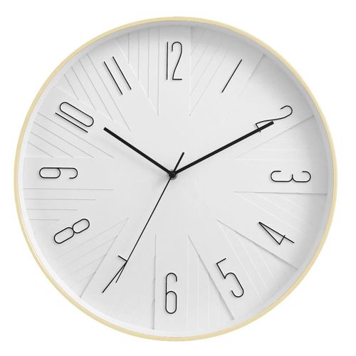 Horloge Murale Moderne Blanc & Or – Design Élégant et Silencieux