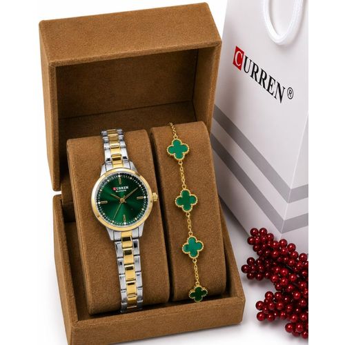 Montre dame chic et glamour fond vert