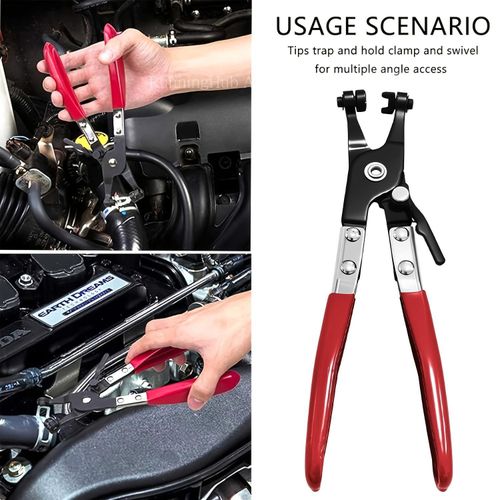 Pince à colliers de serrage pour automobile (1 pièce) – Clé à colliers robuste – Pince pour le démontage de conduites de carburant et de durites à vide