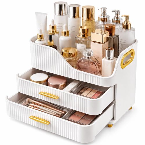 Boîte de Rangement Multifonctionnelle pour Maquillage – Organisateur 3 Niveaux avec Tiroirs
