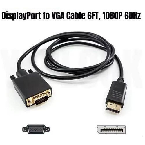 Cable DisplayPort DP mâle vers VGA 1.8m