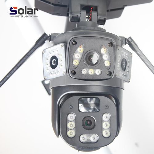 caméra de surveillance solaire V380 Pro avec triple objectif
