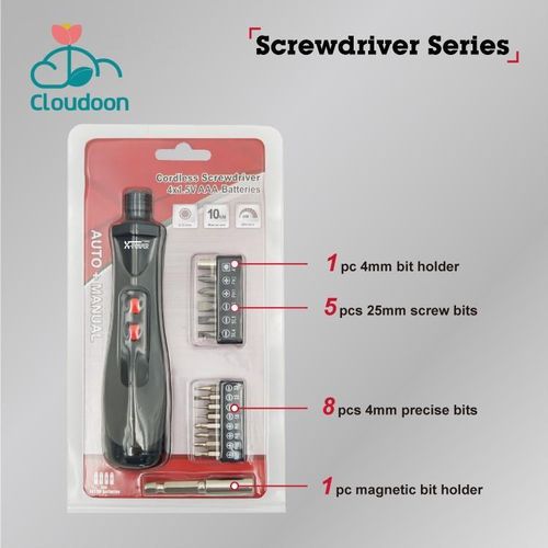 Ensemble de tournevis électrique sans fil - Alimenté par 4 piles AAA 1.5V, inclut divers embouts de vis, parfait pour la maison et le bricolage, ensemble de perceuse sans fil et perceuse électrique inclus